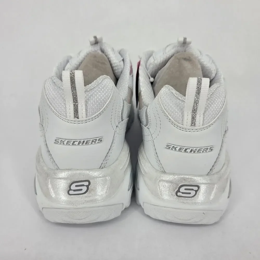 NEW Skechers D'Lites Ocean Dreaming White Holo Sneaker 90s Vibe Women's 9.5 NIB